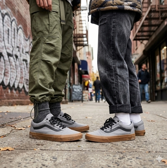 Vans Shoes - Vans Old Skool Gum Sole Sneakers - Shadow Gray Suede & Canvas